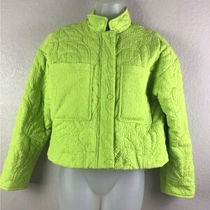 7 FOR ALL MANKIND Quilted Cropped Jacket Women’s Small Moss Green